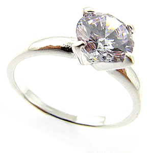 Stunning 925 Sterling Silver & Lavender Cubic Zirconia Ring Size 9